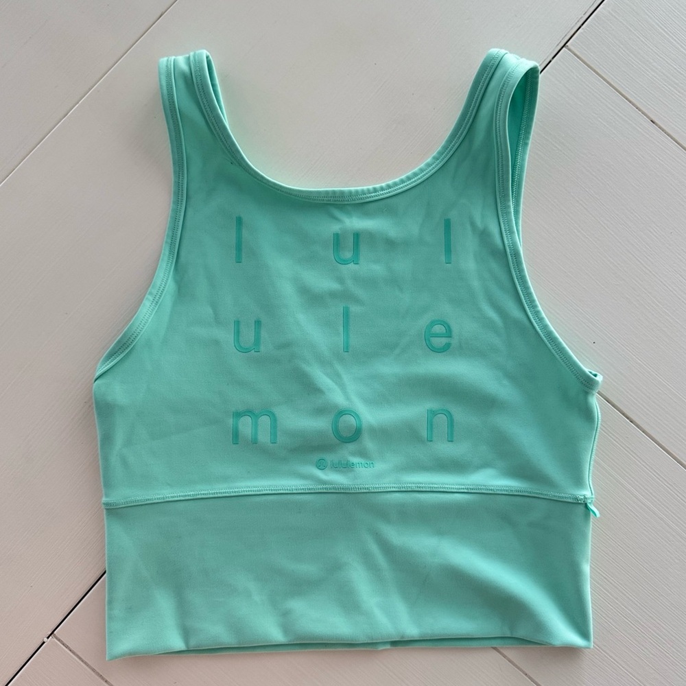 Lululemon Power Pivot Training Top Everlux Motif Teal Wild Mint Size 6